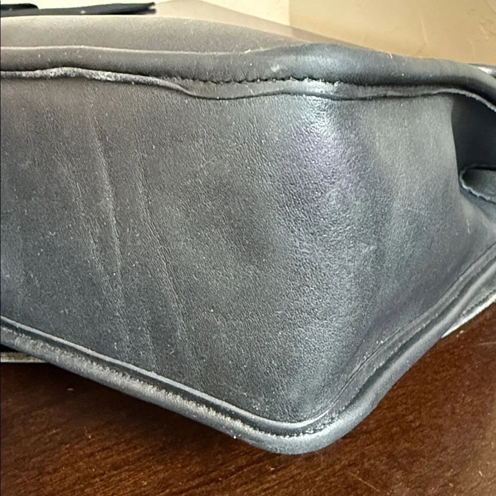 Vintage 90s COACH Willis Black Leather Crossbody Shoulder Bag Purse USA 1602-339 - Picture 13 of 16